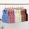 NineFit Basics Winter Tops for Girls Toddler Boys Girls Down Vest Autumn/Winter Front Buckle Solid Color Girls Light (Pink, 6-7 Years) view 2