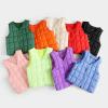 NineFit Basics Winter Tops for Girls Toddler Boys Girls Down Vest Autumn/Winter Front Buckle Solid Color Girls Light (Pink, 6-7 Years) view 4