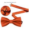 Barry.Wang Pretied Bow Ties for Men Solid Color Bow Tie and Pocket Square Cufflinks Lapel Pin Set Formal Orange Bowties view 4