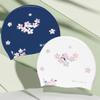 Chemo Headwear for Women UK Swim Cap Silicone Headcover (Flowers on a White Cap) view 3