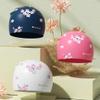 Chemo Headwear for Women UK Swim Cap Silicone Headcover (Flowers on a White Cap) view 4