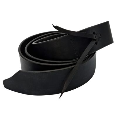 BlazingPaws Premium Top Grain Leather Western Horse Saddle Latigo Straps 6 Ft Long with No Holes (Black)