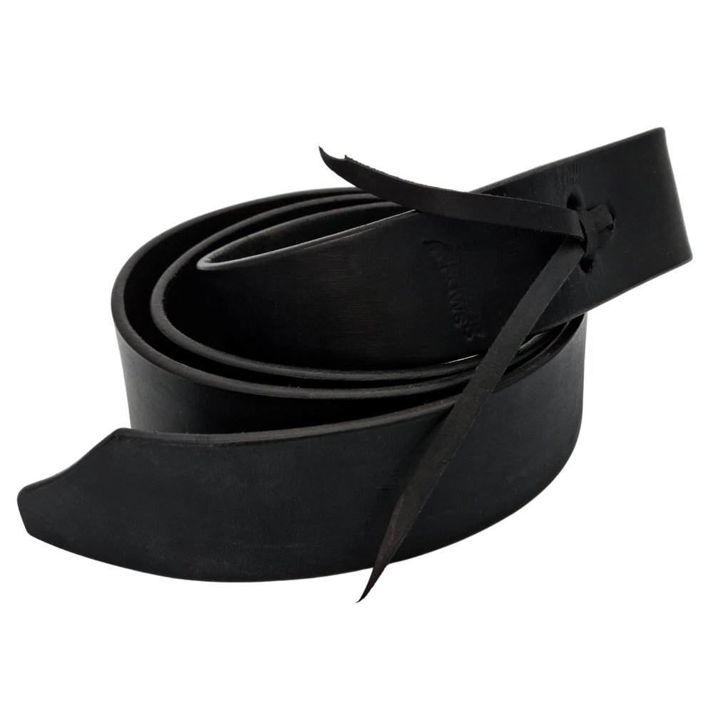 BlazingPaws Premium Top Grain Leather Western Horse Saddle Latigo Straps 6 Ft Long with No Holes (Black)