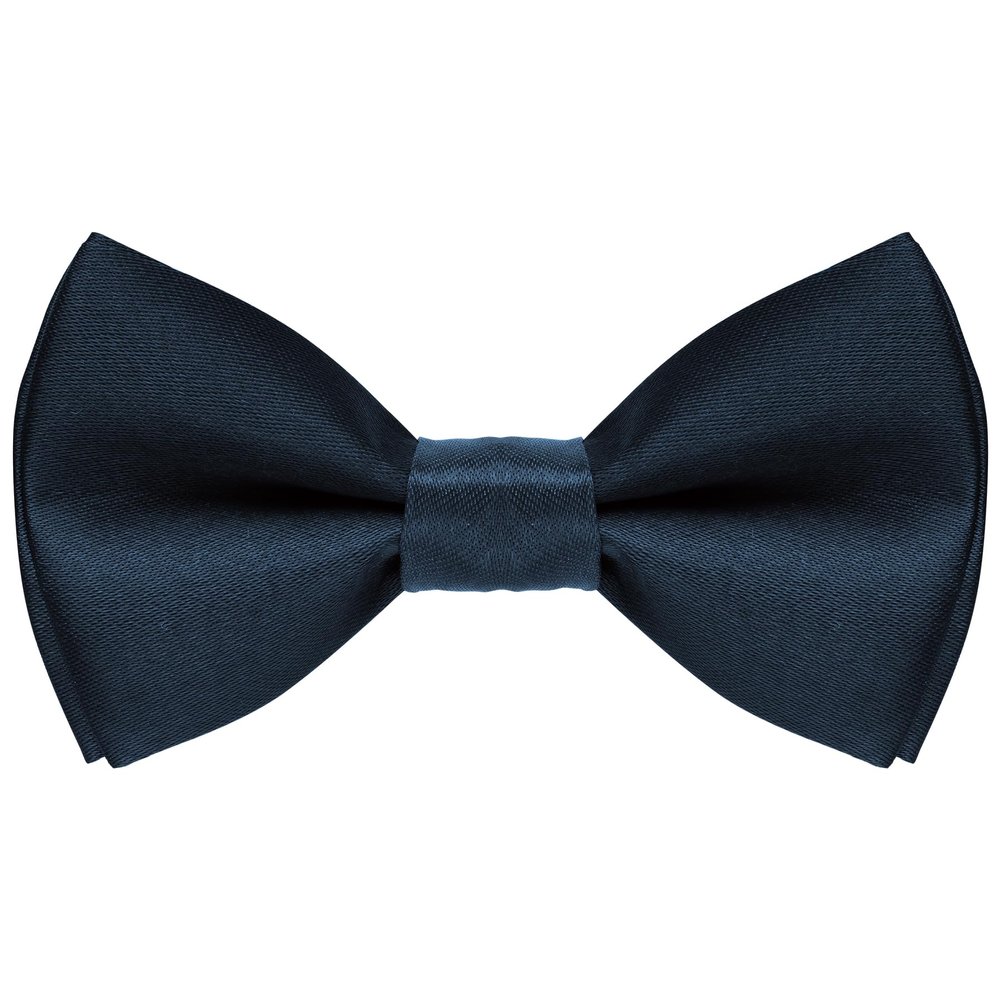 Bskifnn Kids Bow Tie Classic Solid Color Satin Bow Tie Adjustable Neck Bowtie for Kids Wedding Party (Dark navy blue, kids)