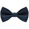 Bskifnn Kids Bow Tie Classic Solid Color Satin Bow Tie Adjustable Neck Bowtie for Kids Wedding Party (Dark navy blue, kids) view 1