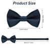 Bskifnn Kids Bow Tie Classic Solid Color Satin Bow Tie Adjustable Neck Bowtie for Kids Wedding Party (Dark navy blue, kids) view 2