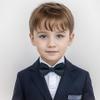 Bskifnn Kids Bow Tie Classic Solid Color Satin Bow Tie Adjustable Neck Bowtie for Kids Wedding Party (Dark navy blue, kids) view 4
