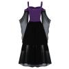 Women Renaissance Costumes Gothic Halloween Costume Cold Shoulder Butterfly Sleeve Lace Medieval Steampunk Dress (Black,M) view 3