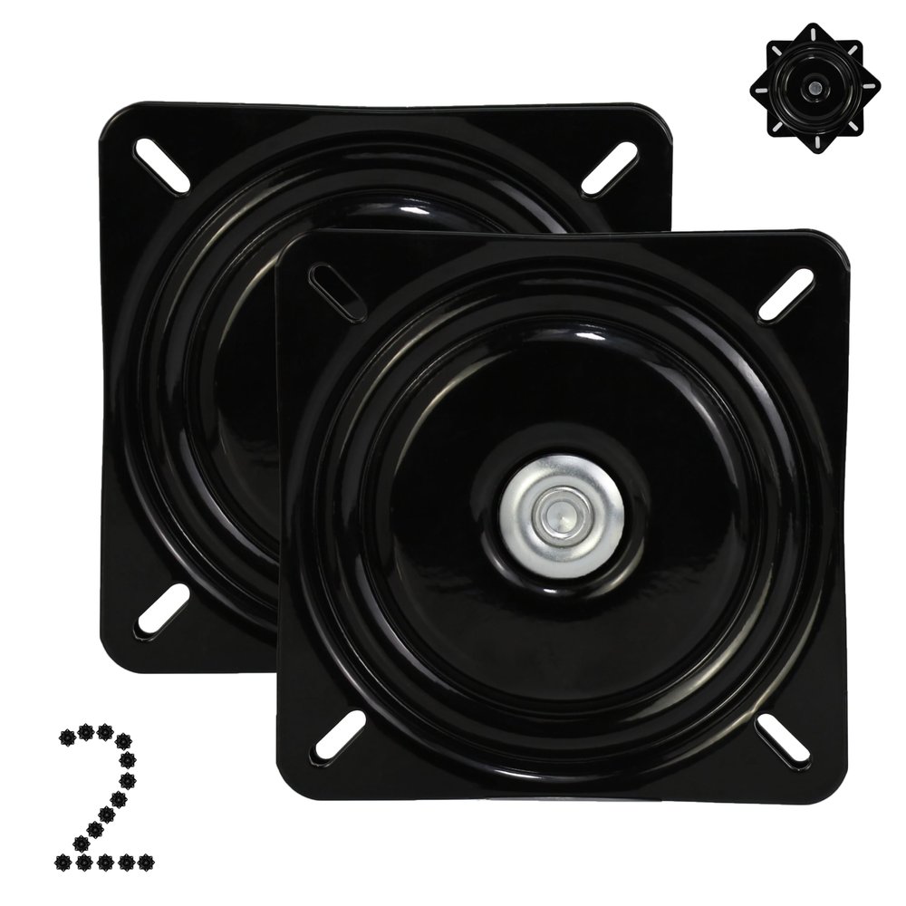 7 Inch 2pcs Boat Seat Swivel Mount Plate,Square Swivel Mechanism for Furniture Recliner Chair,Bar Stool Swivel Plate Replacement