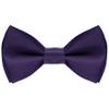 Bskifnn Kids Bow Tie Classic Solid Color Satin Bow Tie Adjustable Neck Bowtie for Kids Wedding Party (Deep purple, kids) view 1
