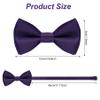 Bskifnn Kids Bow Tie Classic Solid Color Satin Bow Tie Adjustable Neck Bowtie for Kids Wedding Party (Deep purple, kids) view 2