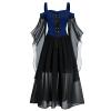 FRMUIC Women's Gothic Witch Dress Medieval Renaissance Costume Victorian Dress (Navy,XXL) view 1