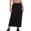 NineFit Basics Women'S Casual High Waisted Skirt Solid Button Up Denim Jean Skirt A Line Long Midi Denim Skirt with Pocket (Small,Black) view 1
