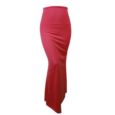 Women's Long Dress Skirt with Fishtail Casual Ruched High Waisted Stretchy Pencil Skirt Solid Mermaid Bodycon (XX-Large,Red)