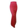 Women's Long Dress Skirt with Fishtail Casual Ruched High Waisted Stretchy Pencil Skirt Solid Mermaid Bodycon (XX-Large,Red) view 1