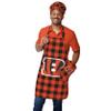 FOCO Cincinnati Bengals NFL Plaid Apron Chef Hat Oven Mitt 3 Piece Set view 2
