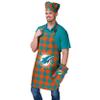 FOCO Miami Dolphins NFL Plaid Apron Chef Hat Oven Mitt 3 Piece Set view 2