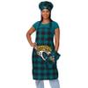 FOCO Jacksonville Jaguars NFL Plaid Apron Chef Hat Oven Mitt 3 Piece Set view 2
