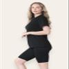 BIWTUP Ladies Ribbed Co-Ord Set Oversized T-Shirt Womens Cycling Shorts Active Wear Gym Tracksuit 2 Piece Outfits view 3