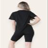 BIWTUP Ladies Ribbed Co-Ord Set Oversized T-Shirt Womens Cycling Shorts Active Wear Gym Tracksuit 2 Piece Outfits view 4