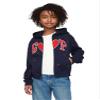 GAP girls Fleece Logo Full- Zip Hoodie Navy Hearts L view 1