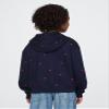 GAP girls Fleece Logo Full- Zip Hoodie Navy Hearts L view 2