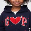 GAP girls Fleece Logo Full- Zip Hoodie Navy Hearts L view 4