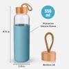 Lily's Home Borosilicate Glass Water Bottles Set of 2 - Glass Water Bottle Set. (18 oz) Glass Bottles with Lids (Bamboo, Leakproof Seal), BPA Free, Silicone Sleeves to Avoid Drops & Bumps view 2