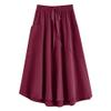 WomenS Boho Elastic Waist Asymmetric Maxi Long Skirt Dress Pleated A-Line Flowy Swing Beach Skirt with Pockets (Small,Wine Red) view 1