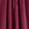 WomenS Boho Elastic Waist Asymmetric Maxi Long Skirt Dress Pleated A-Line Flowy Swing Beach Skirt with Pockets (Small,Wine Red) view 3