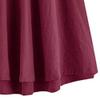 WomenS Boho Elastic Waist Asymmetric Maxi Long Skirt Dress Pleated A-Line Flowy Swing Beach Skirt with Pockets (Small,Wine Red) view 4