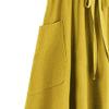WomenS Boho Elastic Waist Asymmetric Maxi Long Skirt Dress Pleated A-Line Flowy Swing Beach Skirt with Pockets (X-Large,Yellow) view 2