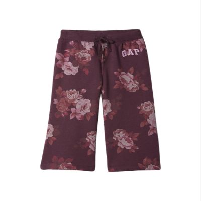 GAP Baby Girls Logo Pant Purple Floral 6-12M