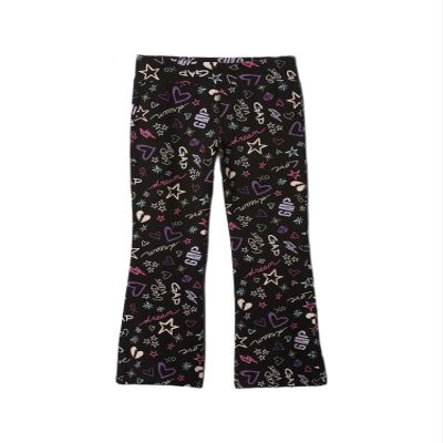 GAP Girls Flare Legging Pants Black Print XS