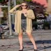 2310 Women's Draped Open Front Long Sleeve Lightweight Relaxed Classic Cardigan Sweater Taupe S view 4