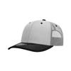 6 Panel Mid Profile Structured Contra-Stitch Trucker, Gry, Blk view 1