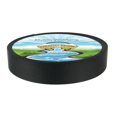 Country Brook Design - Black Heavy Nylon Webbing (1 3/4 Inch, 5 Yards)