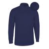 Monterey Club Men's Microfiber Tonal Pinstripe Texture, Solid Tailored Collar Button-Down Long Sleeve Polo Shirt #3639 (Navy, Medium) view 1