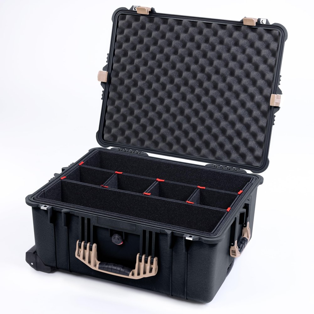 Black Pelican 1610 Case with Desert Tan Handles & Latches