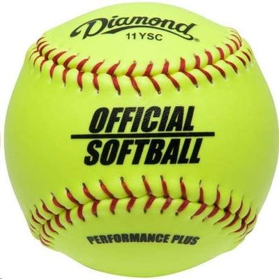 Diamond Official Fastpitch 11YSC 11"" Softballs 12 Ball Pack, Yellow