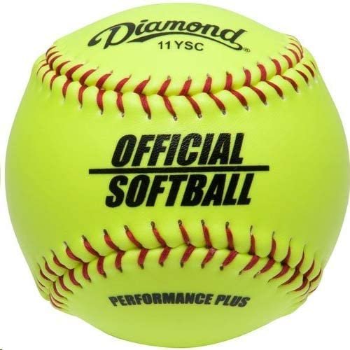 Diamond Official Fastpitch 11YSC 11"" Softballs 12 Ball Pack, Yellow