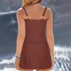 Generic Women's One Piece Swimdress Swimsuits for Women Tummy Control Bathing Suits A-Line Dress Athletic Plus Size Swimwear Coffee, Large view 4