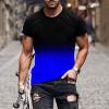 2024 Shirts for Men Short Sleeve Casual Stylish Crewneck Shirts Big and Tall Print Graphic Tee Shirts Summer Pullover Peime s2024 Men Blue L view 2