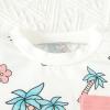 AMIMOJY Toddler Boys Girls Outfit Round Neck Cartoon Tree Print Tops Short Sleeve Shirt Solid Pants Beach Play Wear 2Pcs, Pink view 2