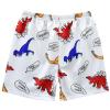 AMIMOJY Toddler Baby Boy Clothes Shorts Set Round Neck Dinosaur Print T Shirt Tops Short Sleeve Cotton Kids Outfit 2Pcs, White view 3