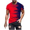 2024 Deals Shirts for Men Short Sleeve Casual Stylish Crewneck Shirts Big and Tall Print Graphic Tee Shirts Summer Pullover Today 2024 Men Red L view 1