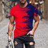 2024 Deals Shirts for Men Short Sleeve Casual Stylish Crewneck Shirts Big and Tall Print Graphic Tee Shirts Summer Pullover Today 2024 Men Red L view 2