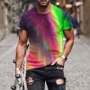 2024 Shirts for Men Short Sleeve Casual Stylish Crewneck Shirts Big and Tall Print Graphic Tee Shirts Summer Pullover 2024 Men Green 3X view 2