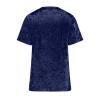 Shirts for Women Trendy Summer Velvet Top Short Sleeve T-Shirt Casual Crewneck Tunic Tee Blouse 2024 Fashion Clothes Dark Blue view 3