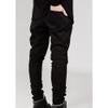 SWJGLITTR Men's Regular Fit Flex Jeans Biker Deco Washed Denim Pants Slim Fit Motorcycle Skinny Jean (Black,33) view 2